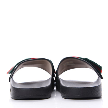 Gucci Satin Web Bow Slide Sandals 38 Black 7 of 10