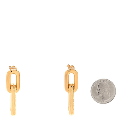 Louis Vuitton Metal LV Edge Double Hoop Earrings Gold 2 of 5