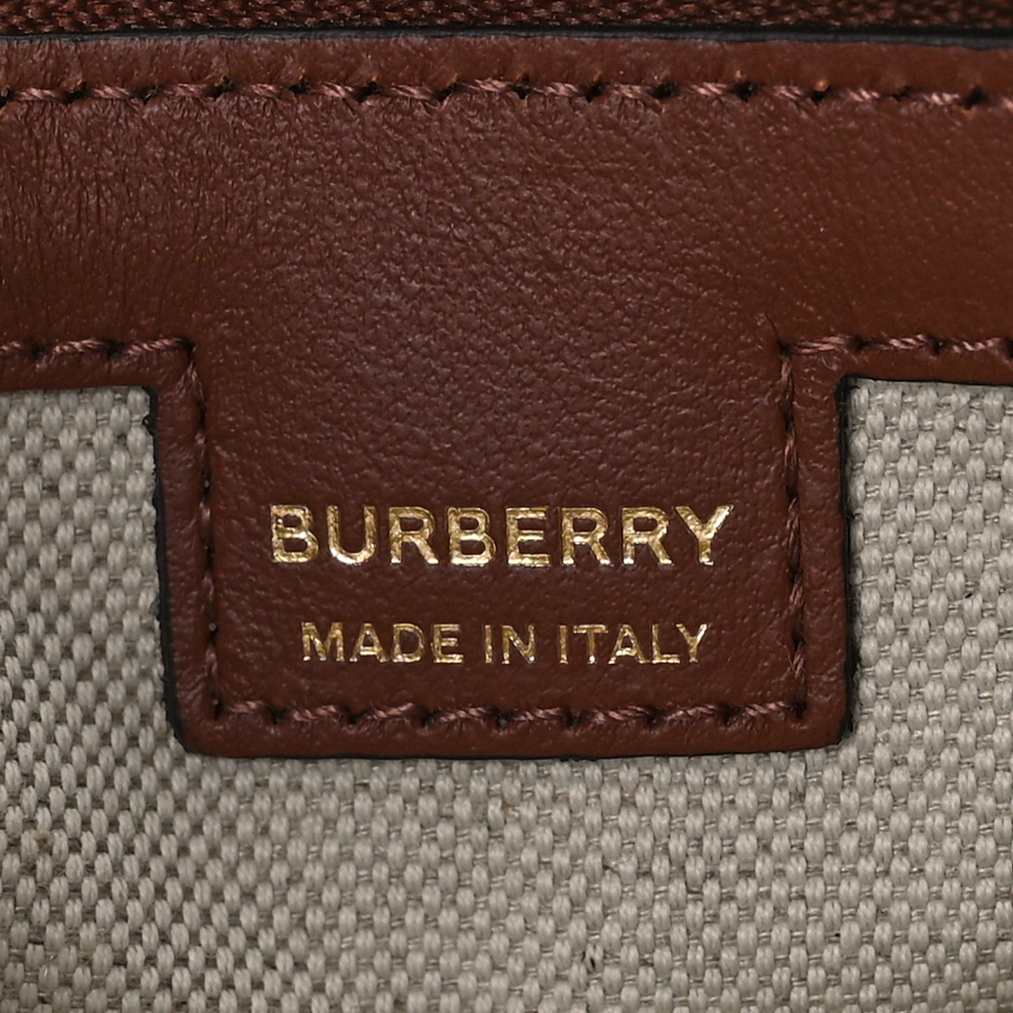 Canvas Calfskin Check Knitted Small Olympia Birch Brown