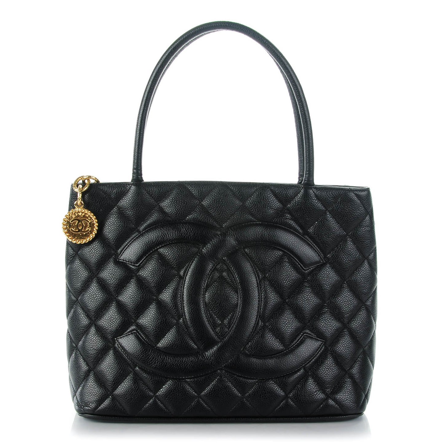Caviar Quilted Medallion Tote Black