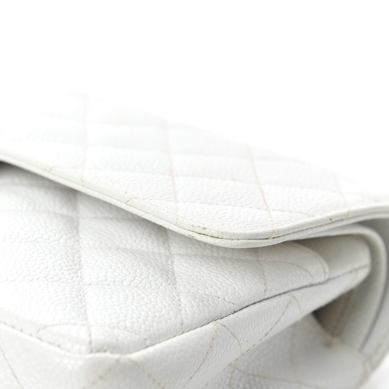Chanel Caviar Quilted Medium Double Flap White 12 of 18