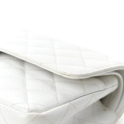 Chanel Caviar Quilted Medium Double Flap White 12 of 18