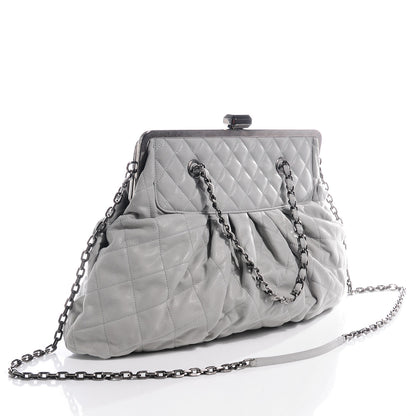 Chanel Iridescent Calfskin Chic Quilt Frame Tote Light Grey 2 of 13