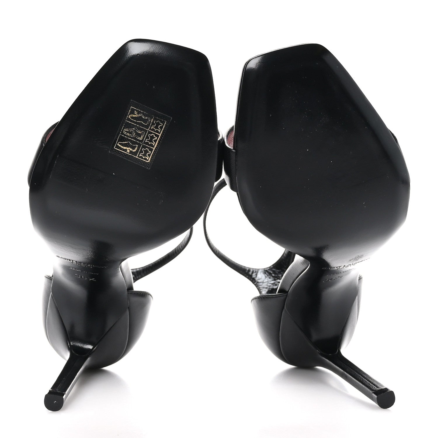 Saint Laurent Calfskin Amber 105 Ankle Strap Sandals 36.5 Black 5 of 9