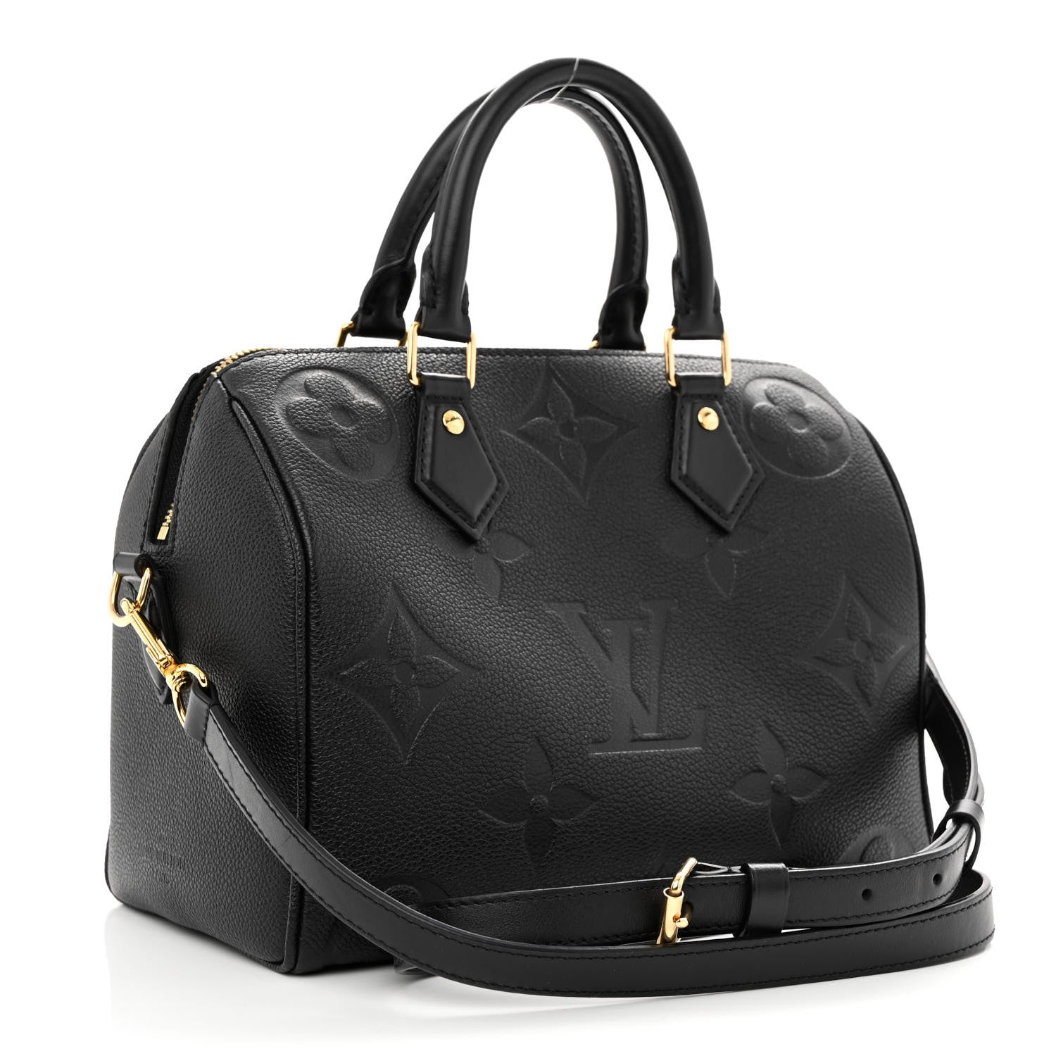 Louis Vuitton Empreinte Monogram Giant Speedy Bandouliere 25 Black 3 of 9