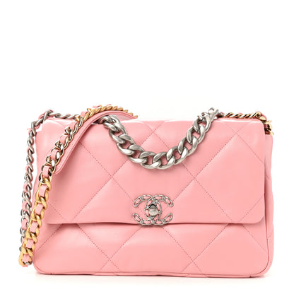 Chanel Lambskin Quilted Large Chanel 19 Flap Light Pink 1 of 10