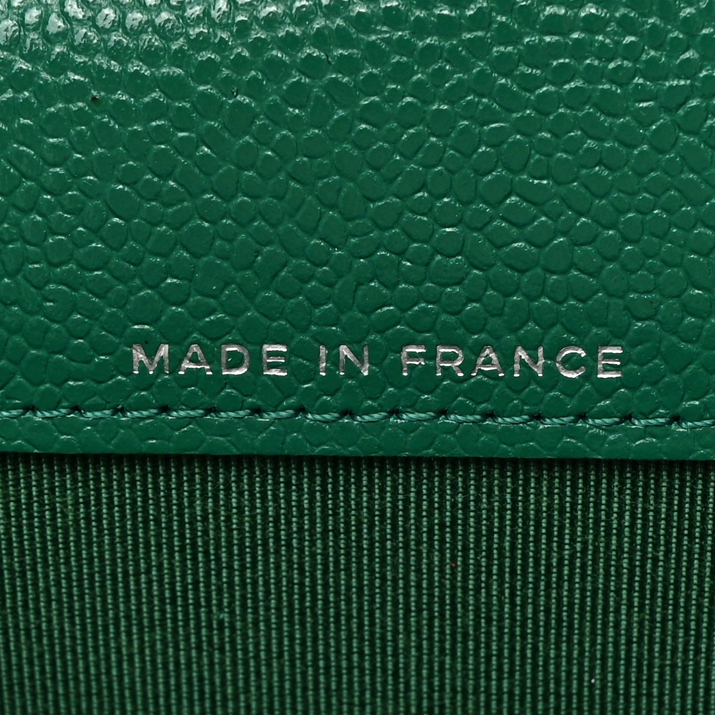 Caviar Quilted Flap Card Holder Wallet Green