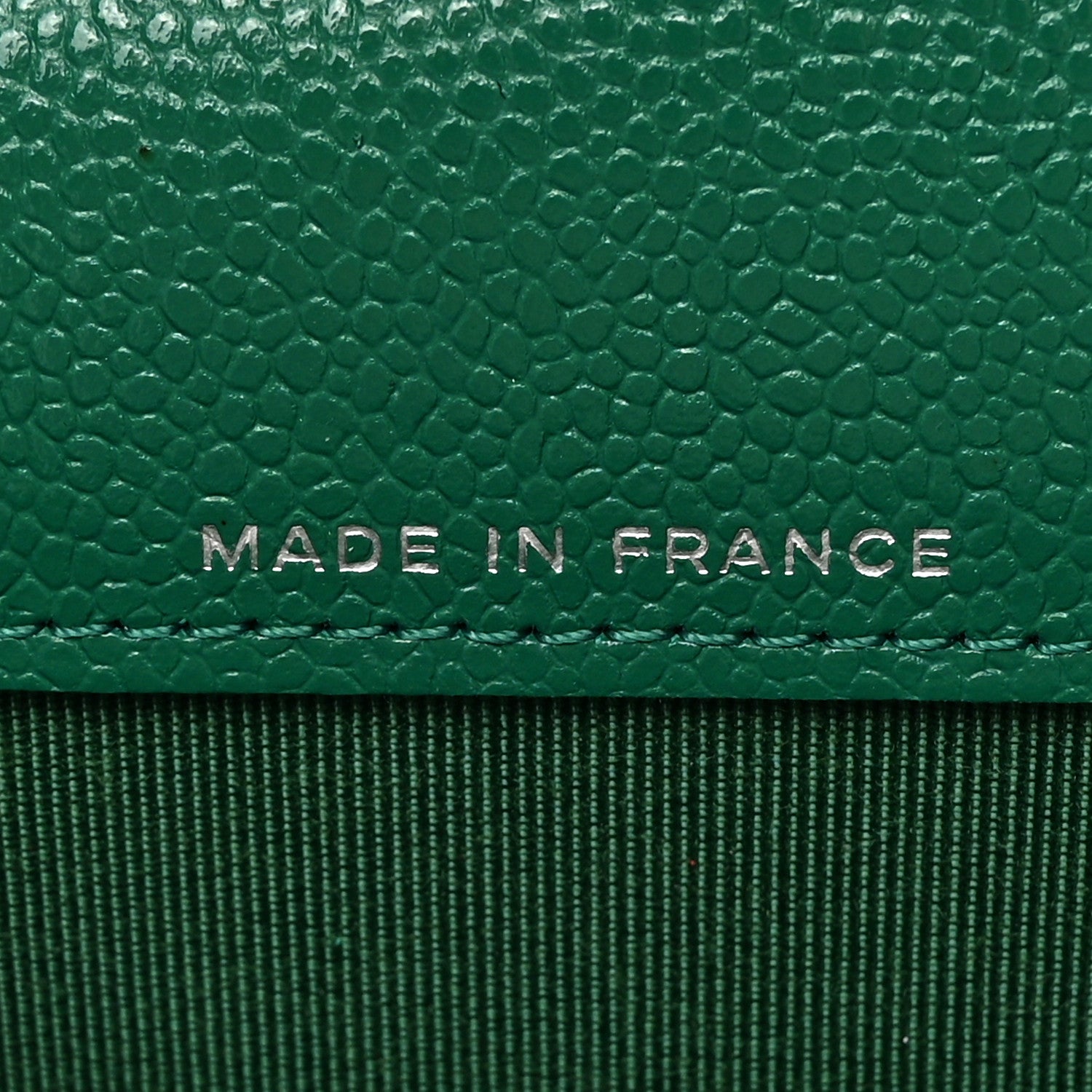 Chanel Caviar Quilted Flap Card Holder Wallet Green 6 of 10