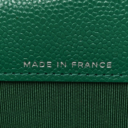 Chanel Caviar Quilted Flap Card Holder Wallet Green 6 of 10