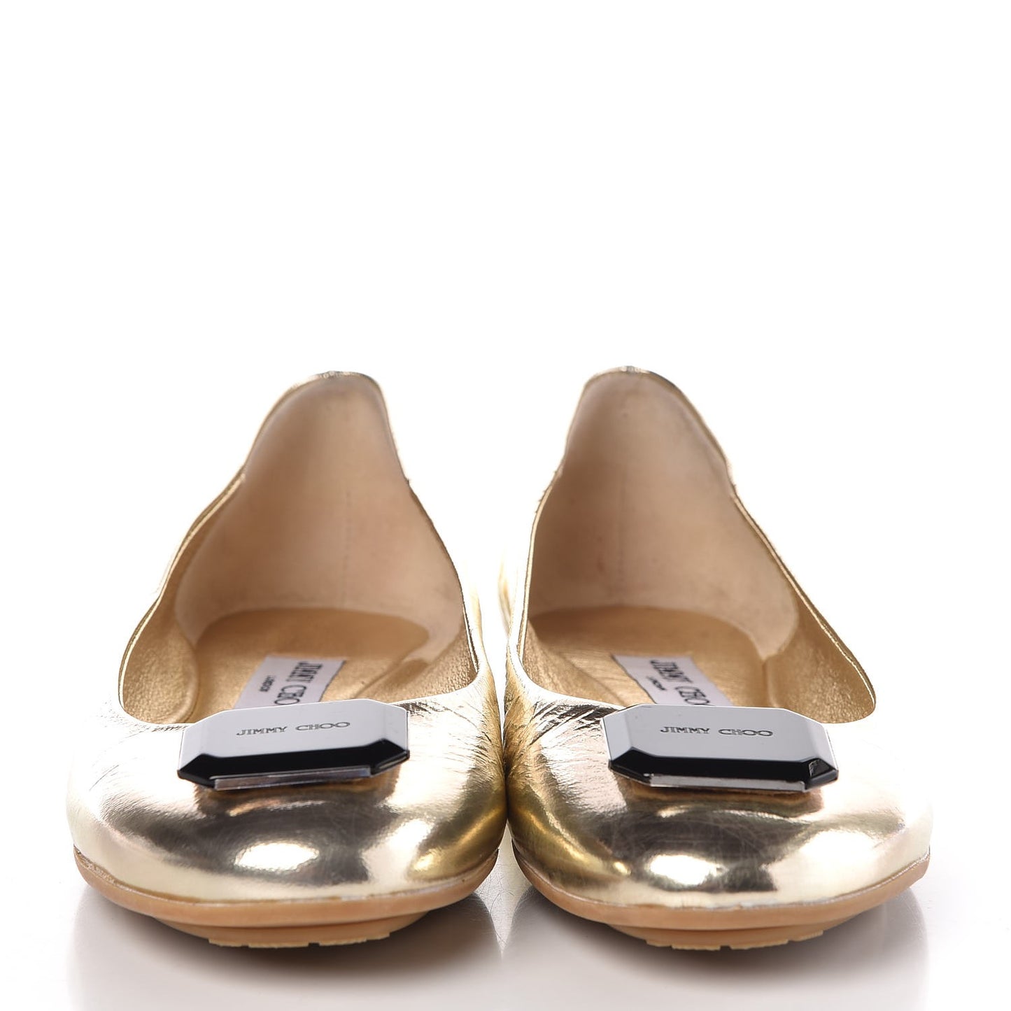 Metallic Calfskin Flats 39 Gold