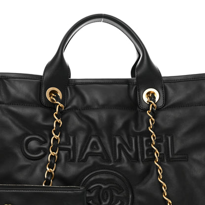 Chanel Calfskin Medium Deauville Tote Black 5 of 10
