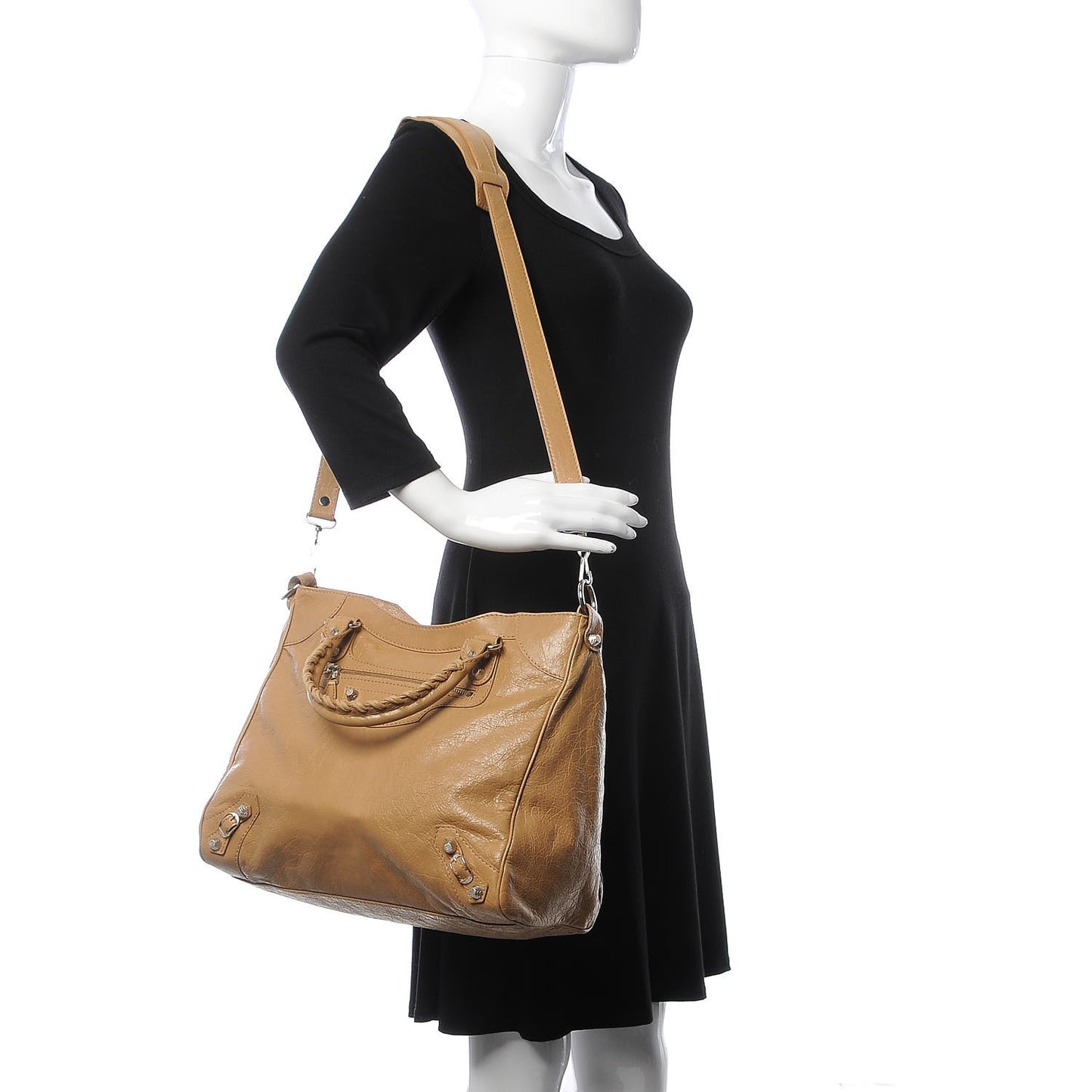 Agneau Giant 12 Silver Hardware Velo Beige Nougatine