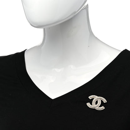 Chanel Metal Crystal Baguette CC Brooch Gold 2 of 5
