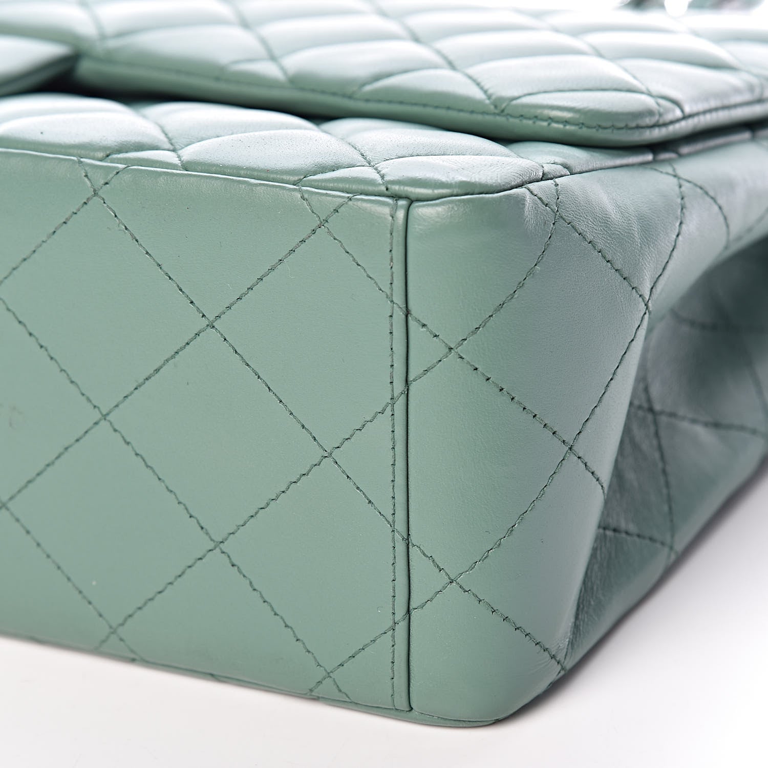 Chanel Lambskin Quilted Maxi Single Flap Green 16 of 16