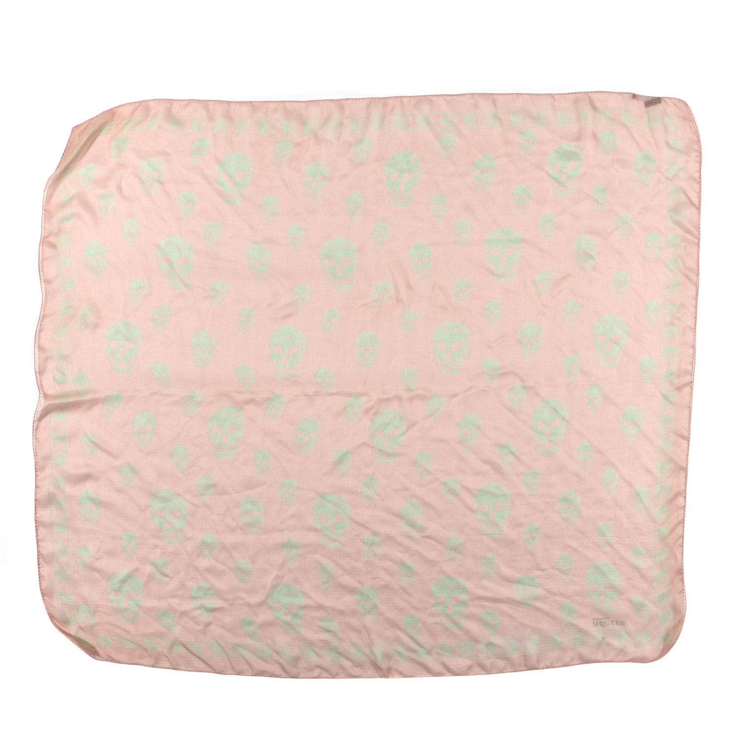 Alexander McQueen Silk Chiffon Skull Scarf Pink 1 of 3