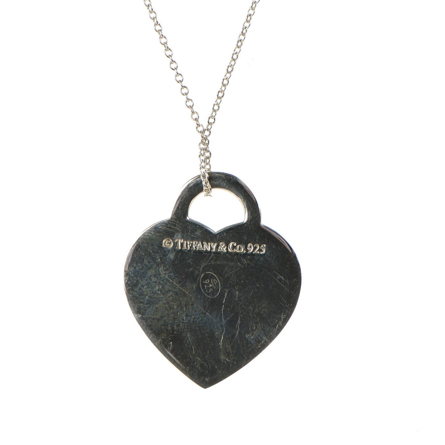 Sterling Silver Notes Heart Tag Charm Necklace