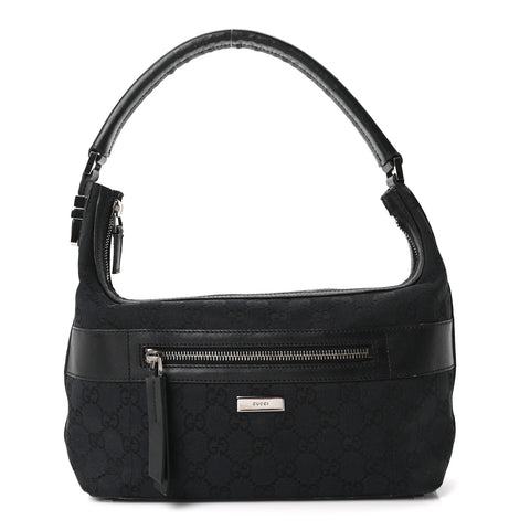 GG Canvas Monogram Shoulder Bag Black