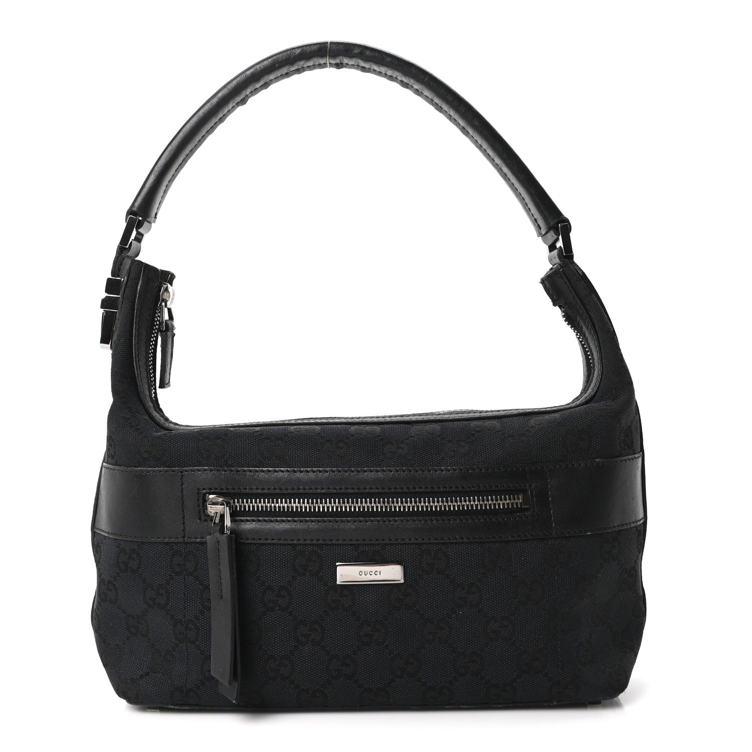Gucci GG Canvas Monogram Shoulder Bag Black 1 of 10
