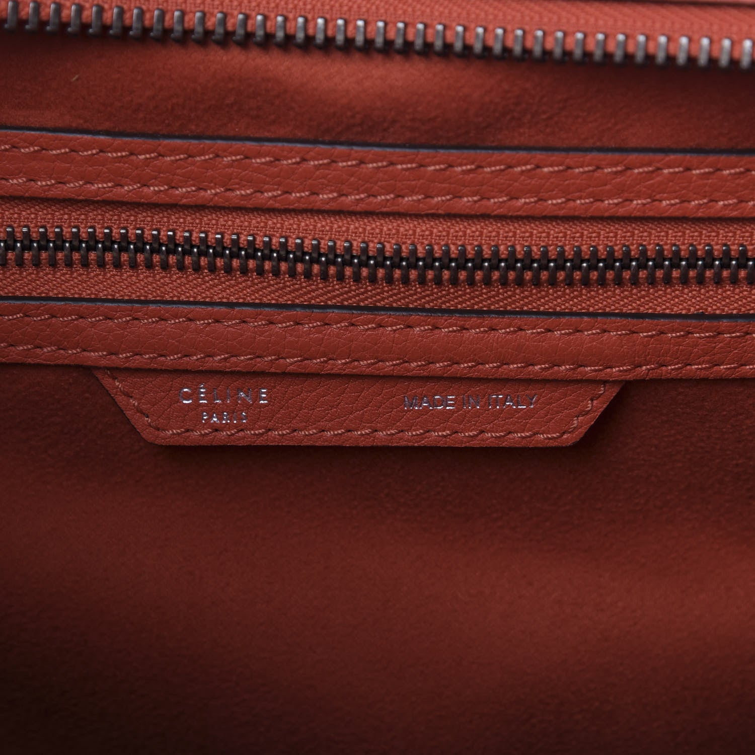 Celine Drummed Calfskin Mini Luggage Vermillon 8 of 8