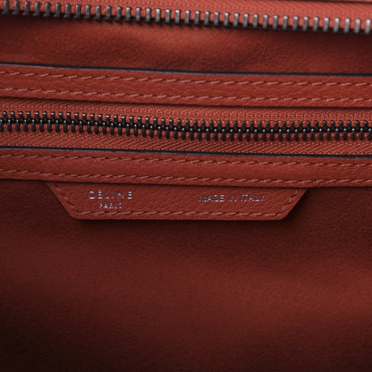 Celine Drummed Calfskin Mini Luggage Vermillon 8 of 8
