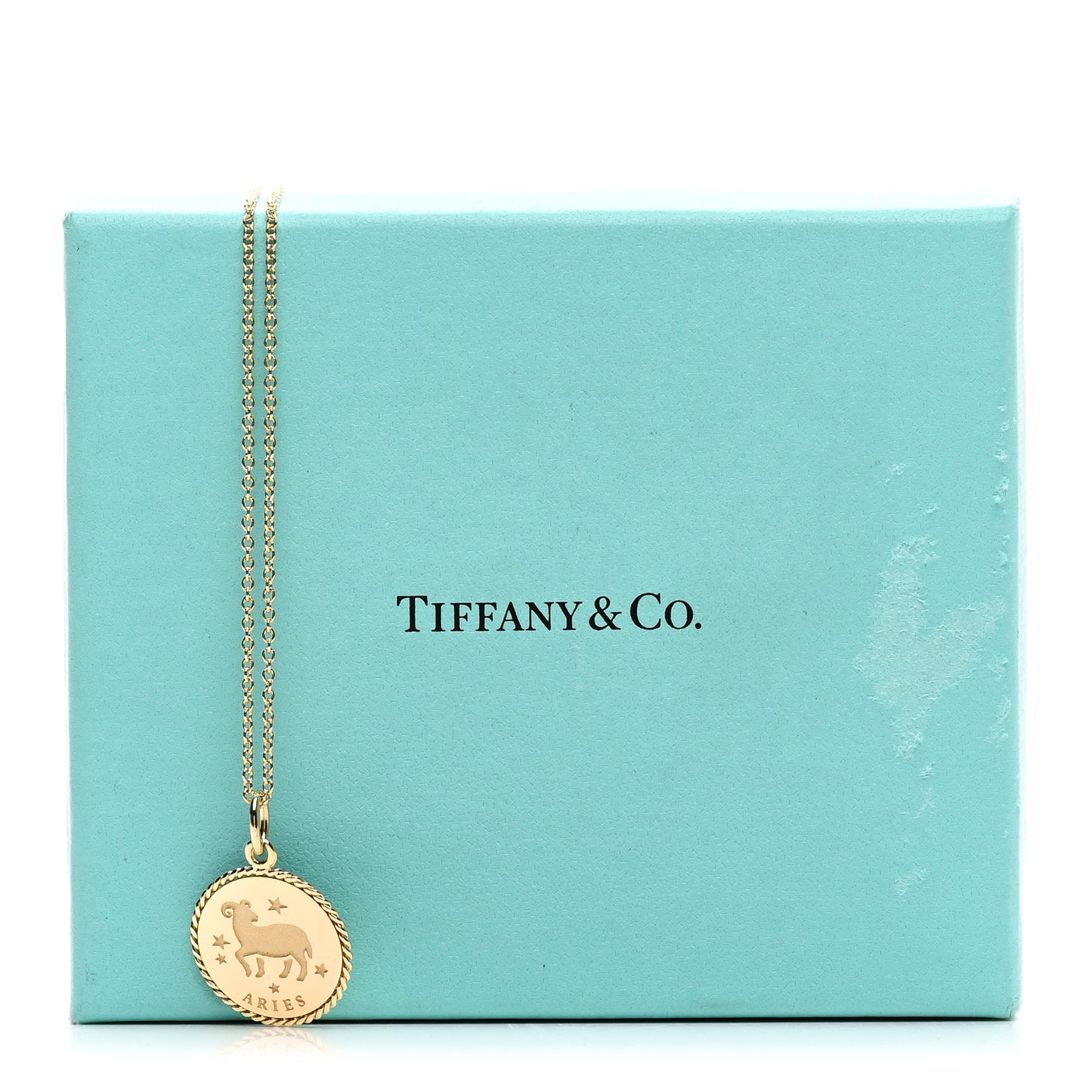 18K Yellow Gold Zodiac Aries Pendant Necklace