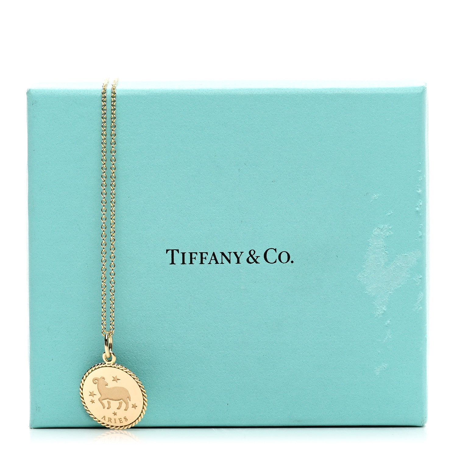 Tiffany 18K Yellow Gold Zodiac Aries Pendant Necklace 5 of 5