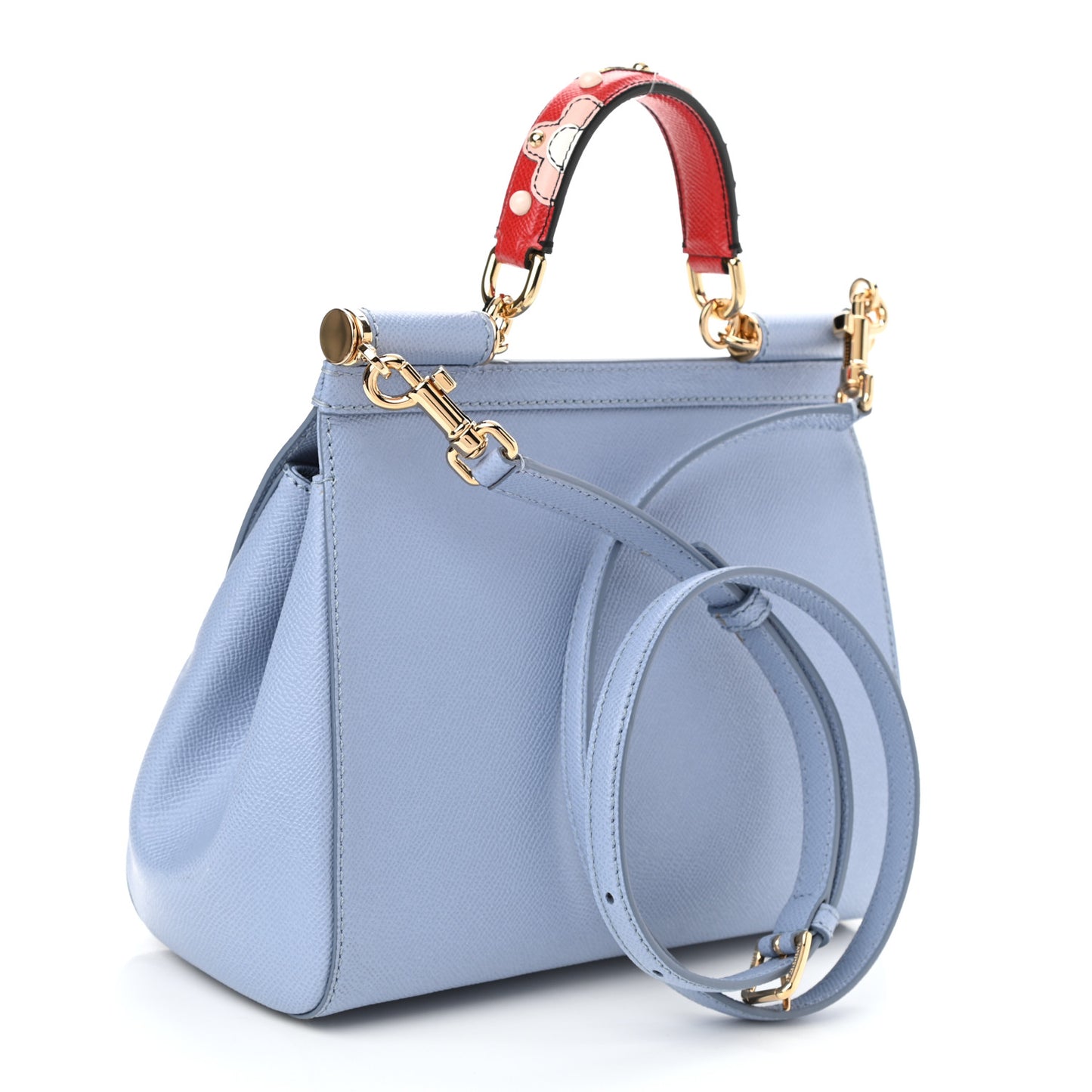 Dauphine Embroidered Small Miss Sicily Satchel Fiordaliso