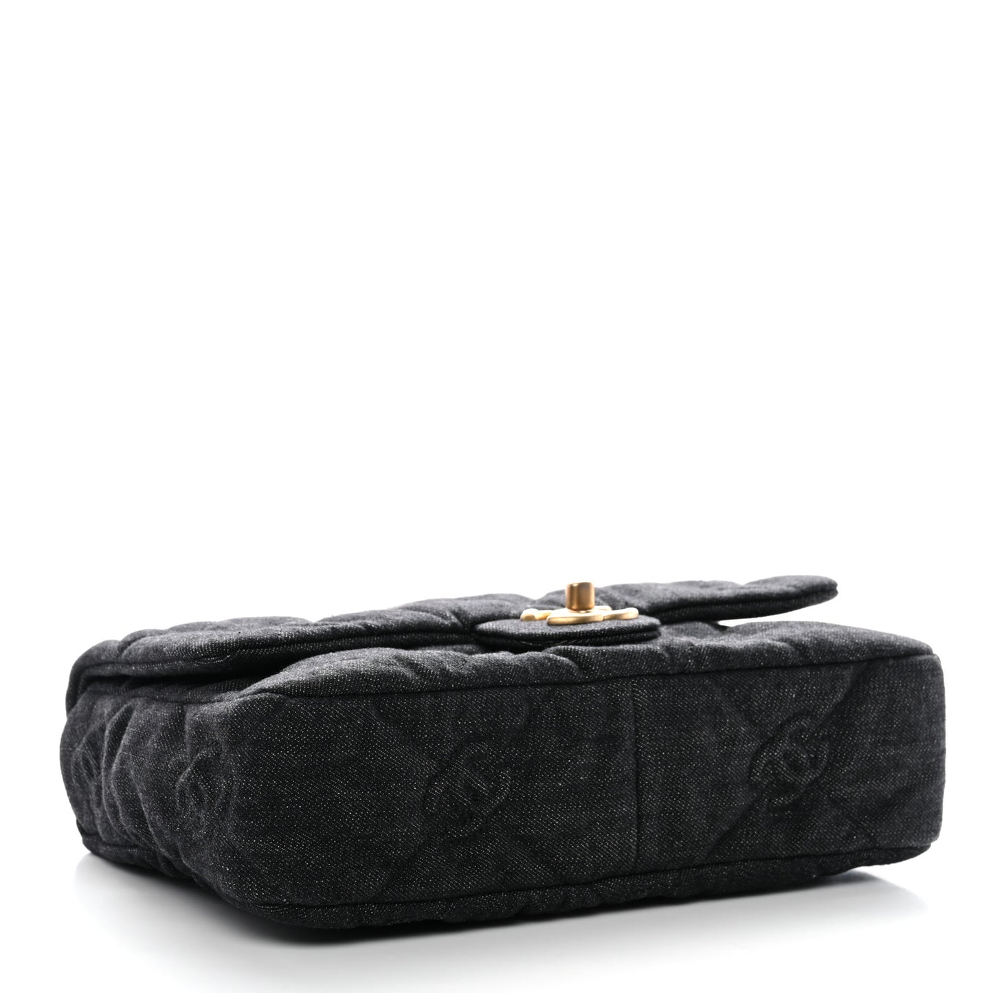Denim Quilted Medium Funky Town Flap Black