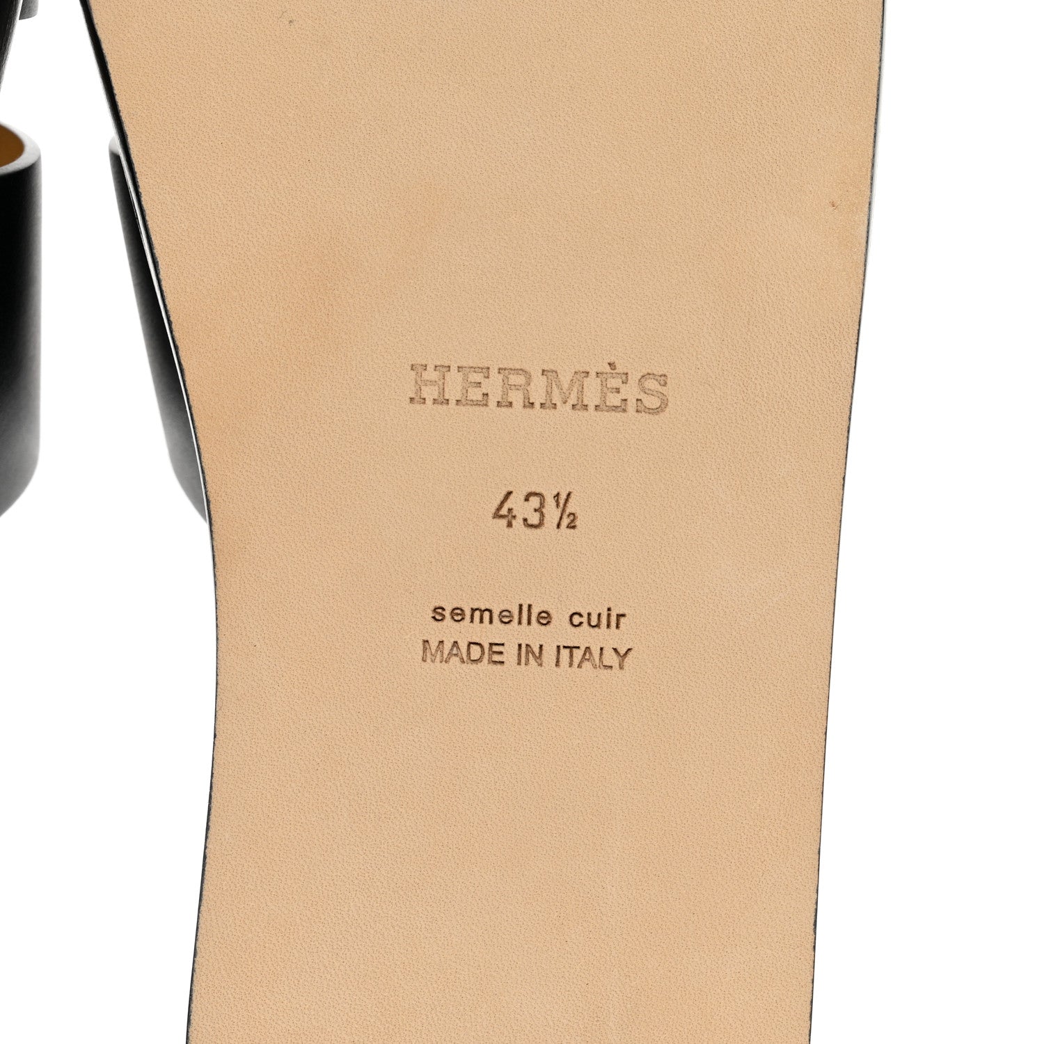 Hermes Calfskin Mens Izmir Sandals 43.5 Black 6 of 9