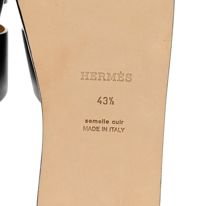 Hermes Calfskin Mens Izmir Sandals 43.5 Black 6 of 9