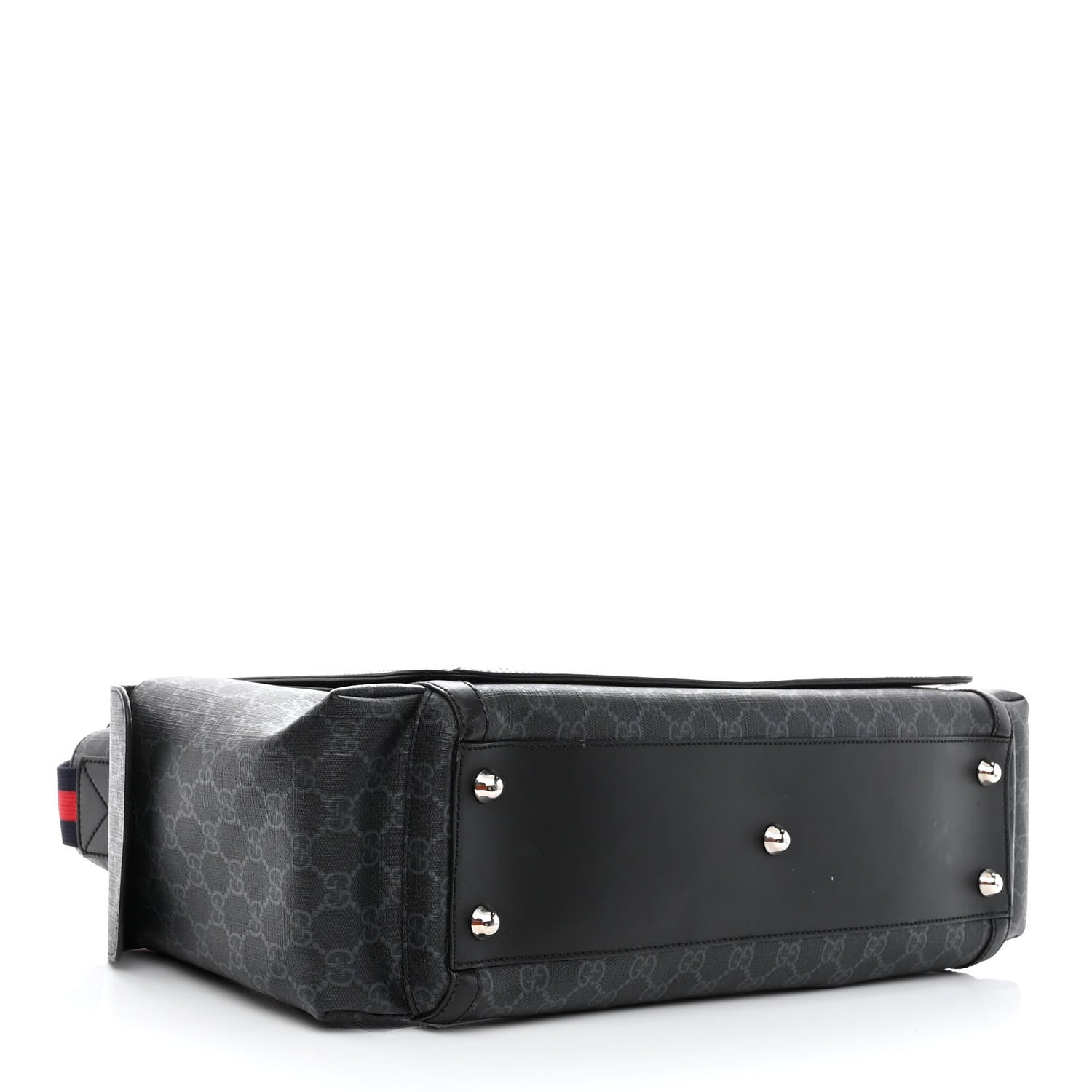 Gucci GG Supreme Monogram Web Messenger Diaper Bag Black Grey 4 of 10