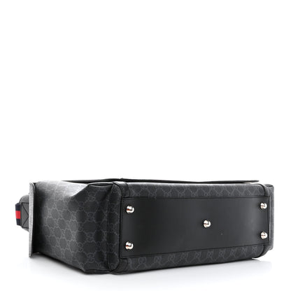 Gucci GG Supreme Monogram Web Messenger Diaper Bag Black Grey 4 of 10