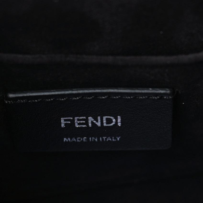 Fendi Vitello Liberty Lucido Metal Monster Eyes Studded Small Kan I Shoulder Bag Black 9 of 9