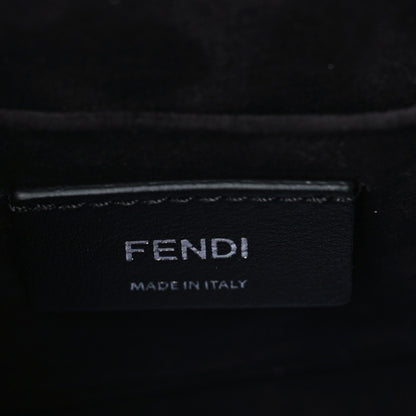 Fendi Vitello Liberty Lucido Metal Monster Eyes Studded Small Kan I Shoulder Bag Black 9 of 9