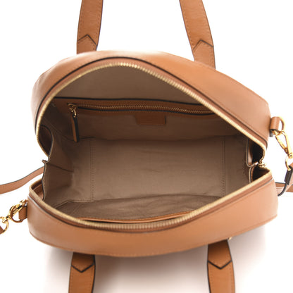 MCM Visetos Medium Half Moon Tote Cognac 5 of 8