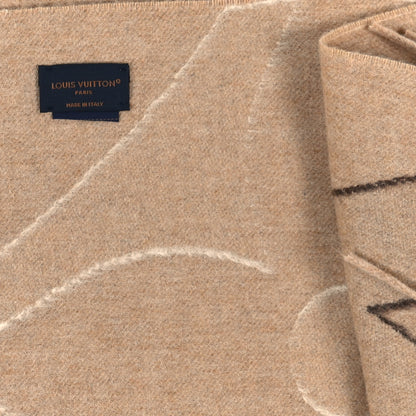 Louis Vuitton LOUIS VUITTON Cashmere Wool Oversized Monogram The Ultimate Scarf Beige 3 of 3