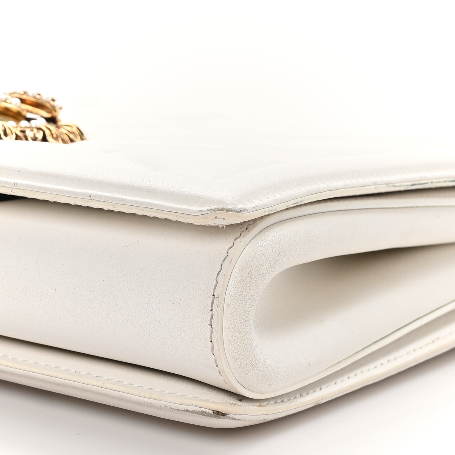 Dolce & Gabbana Calfskin Large Devotion Crossbody Bag White 9 of 12