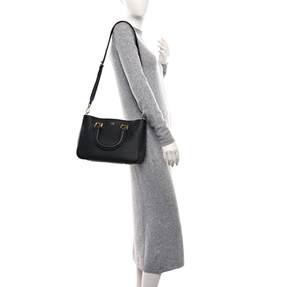 Fendi Cuoio Romano Selleria Small FF Tote Black 2 of 8