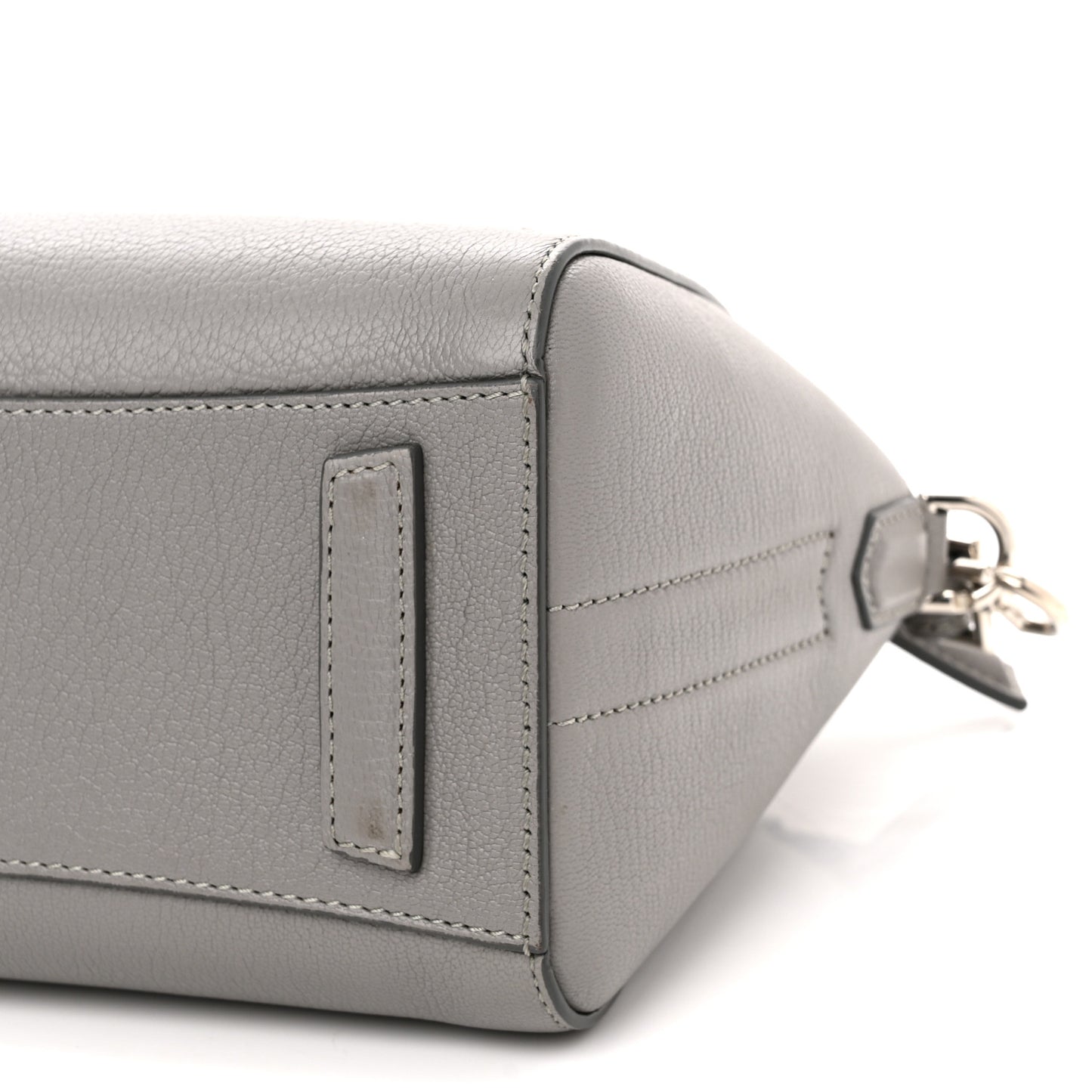 Sugar Goatskin Mini Antigona Pearl Grey