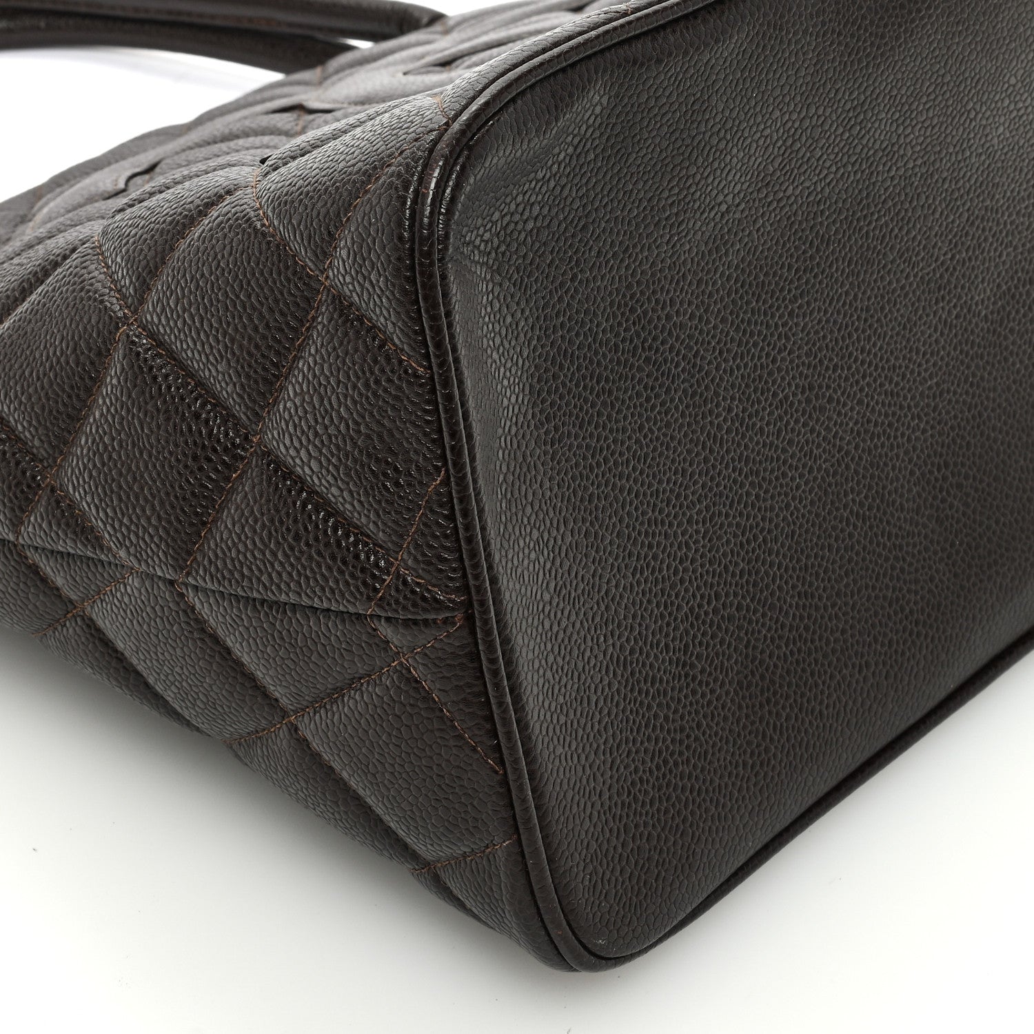 Chanel Caviar Quilted Medallion Tote Dark Brown 9 of 10