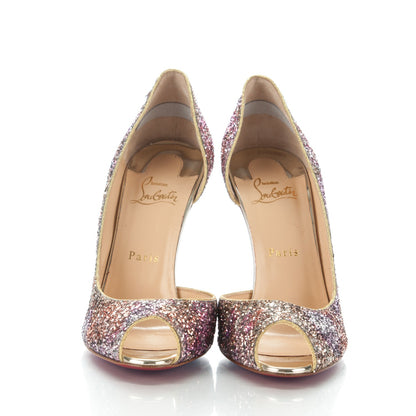 Christian Louboutin Glitter Demi You 100 Pumps 40 Rosette Gold 2 of 7