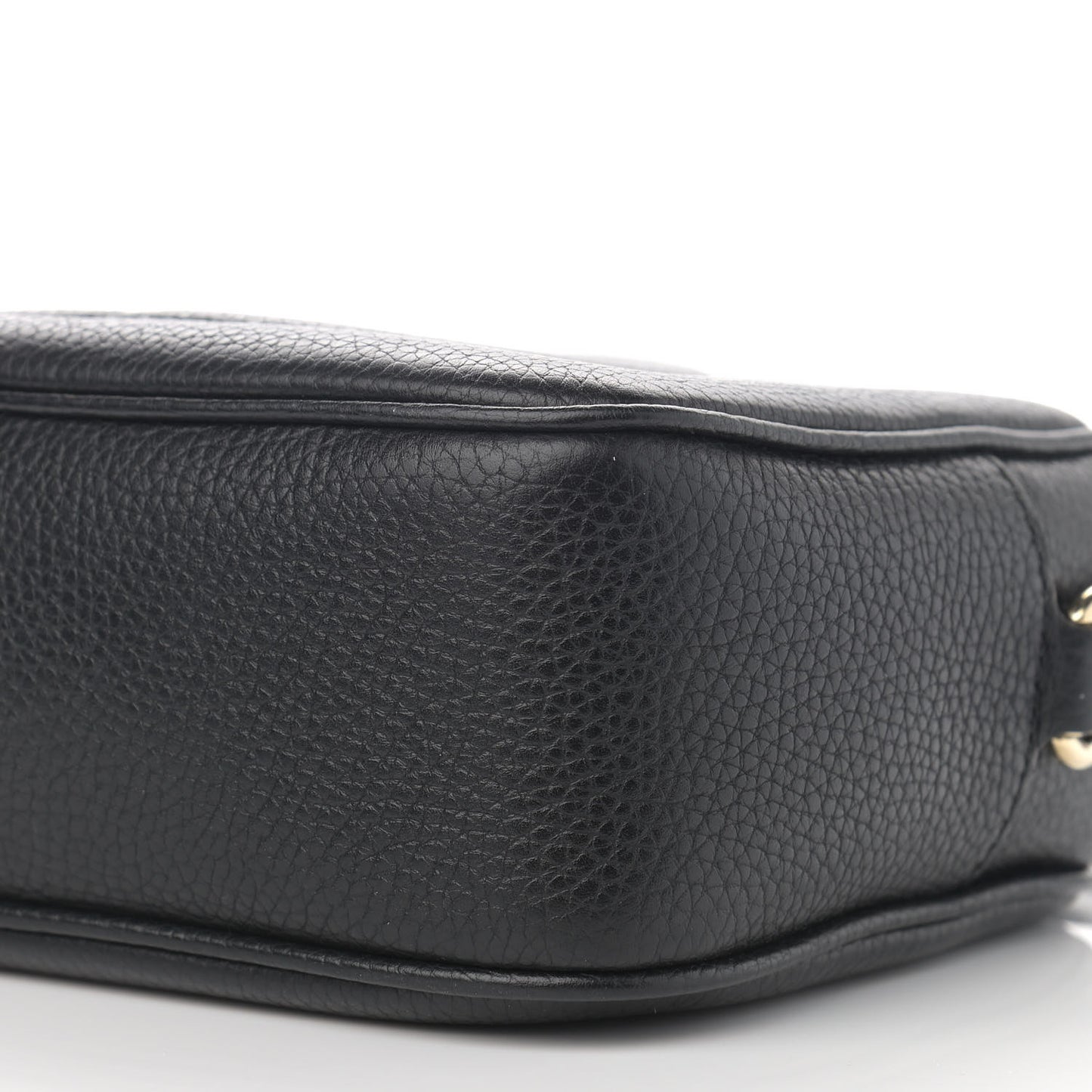 Pebbled Calfskin Small Soho Disco Bag Black