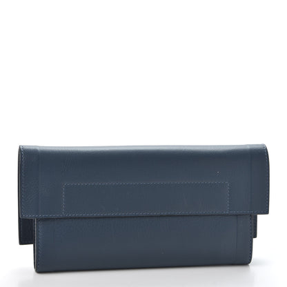 Givenchy Grained Calfskin Shark Lock Long Flap Wallet Prussian Blue 2 of 9