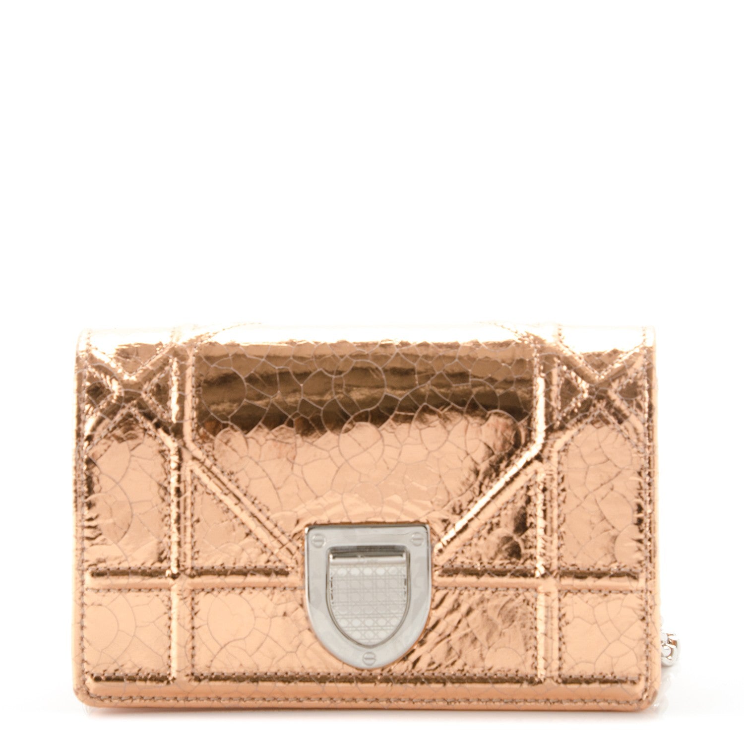 Christian Dior Ceramic Effect Deerskin Baby Diorama Flap Bag Gold 1 of 8