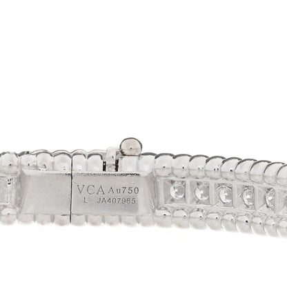 Van Cleef & Arpels 18K White Gold Diamond Perlee 1-Row Bangle Bracelet L 3 of 4
