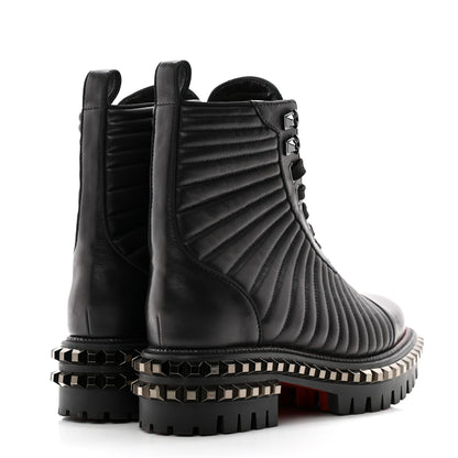 Christian Louboutin Calfskin Quilted Yetota Combat Boots 37 Black 4 of 9