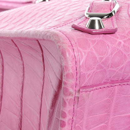 Balenciaga Crocodile Classic Silver Hardware City Bubblegum 4 of 9