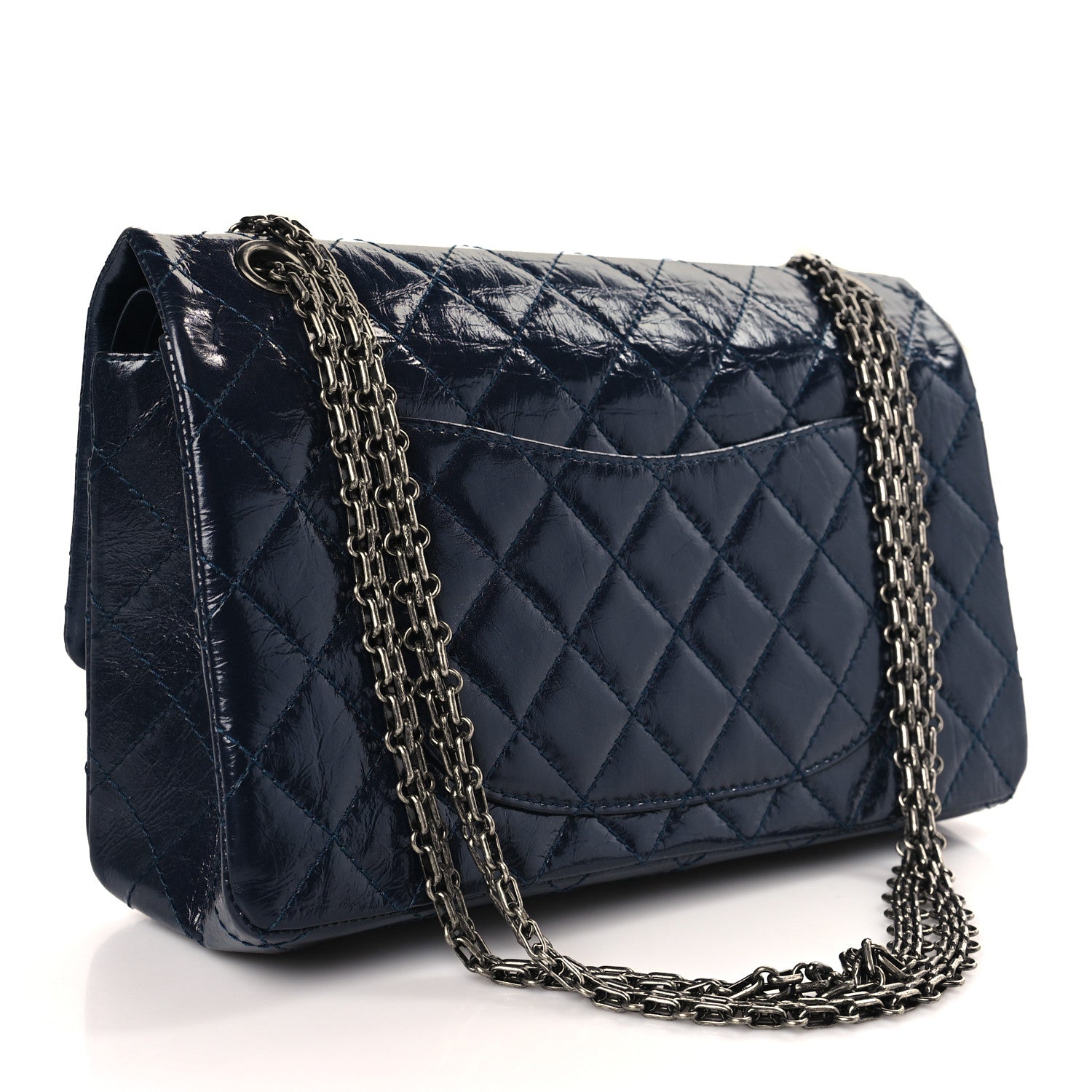 Chanel Aged Calfskin Quilted 2.55 Reissue 226 Flap Navy Blue 3 of 10