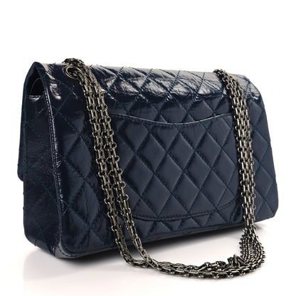 Chanel Aged Calfskin Quilted 2.55 Reissue 226 Flap Navy Blue 3 of 10