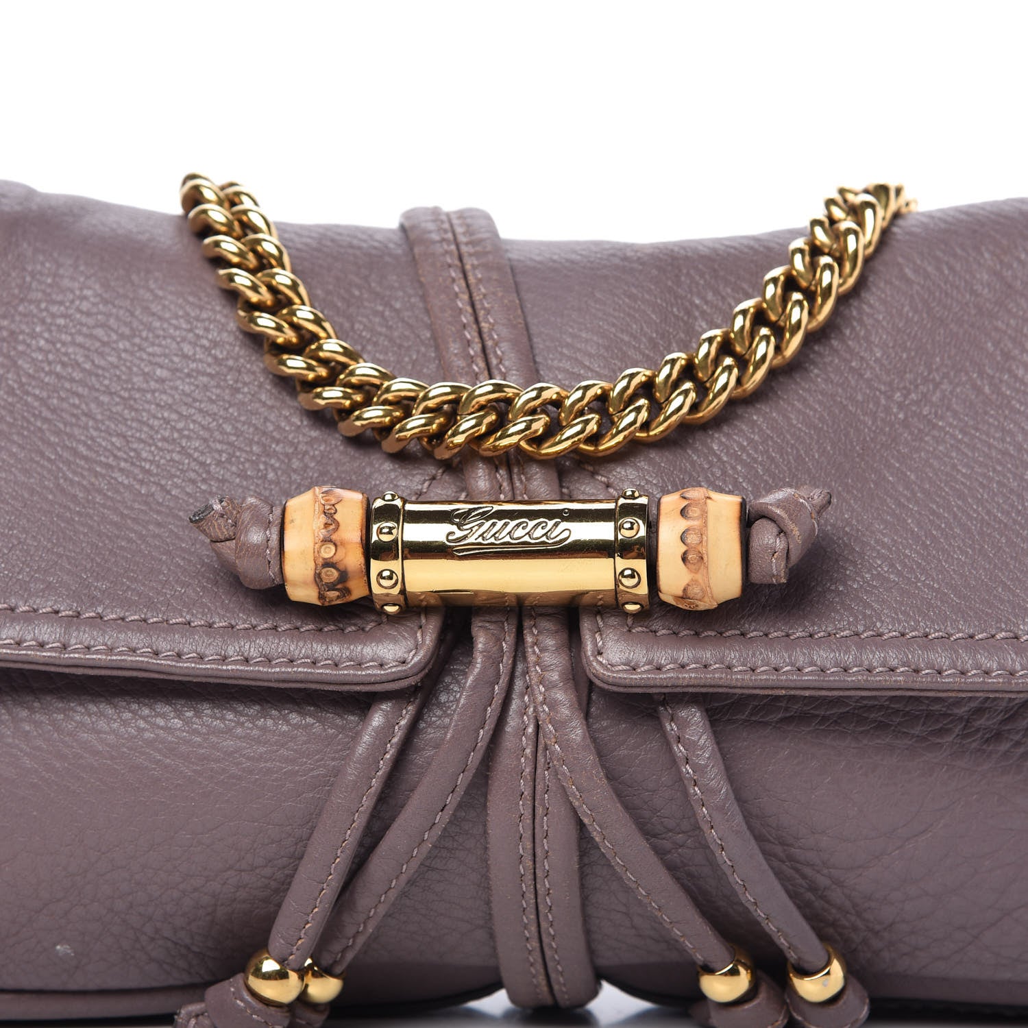 Gucci Calfskin Bamboo Croisette Evening Bag Mauve 10 of 10